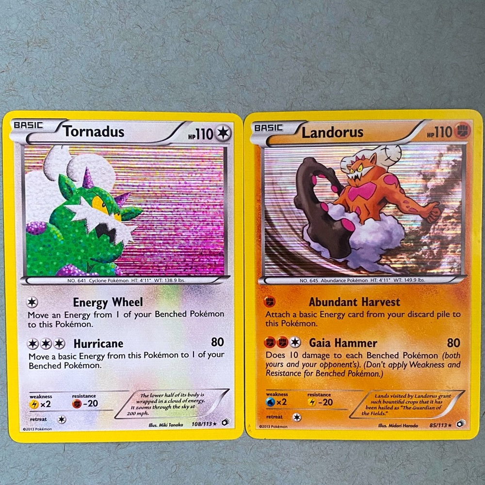 Tornadus and Landorus Holo cards
